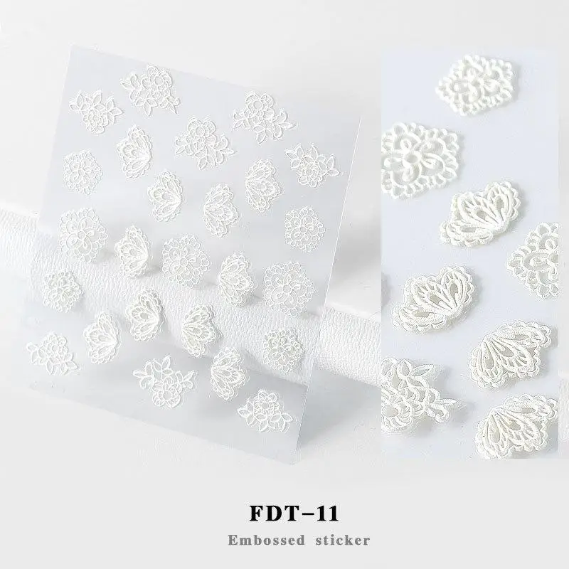 FDT-11 DIY наклейки для ногтей Маникюр украшения для ногтей 5D акриловый цветок клейкие ногти наклейки тисненые цветы наклейки для ногтей Инструменты - Цвет: FDT-11