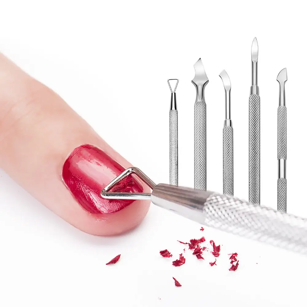 

Stainless Steel Double Heads Nail Cuticle Pusher Scraper Nail Polish Remover Dead Skin Manicure Pedicure Tools Nail Art Tools