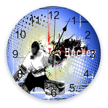 

Ice Hockey Motion Wall Clock Modern Design Home Living Room Office Cafe Decoration Art Wall Watch