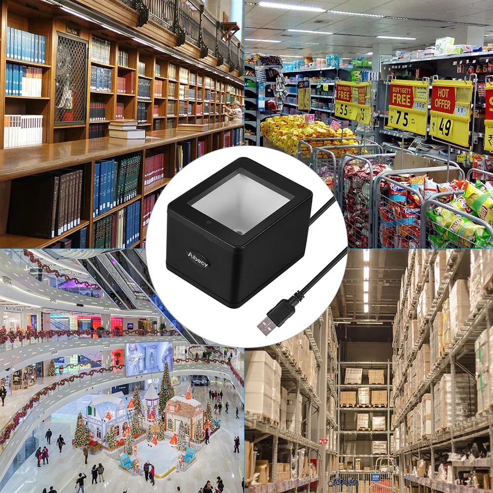 Aibecy YHD-9800 Настольный 1D/2D/QR сканер штрих-кодов USB проводной считыватель штрих-кодов CMOS изображения ручной работы для Мобильных Платежей