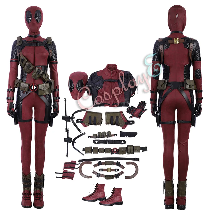 Ladypool костюм Дэдпул 2: Once Upon A Deadpool Косплей Ванда Вилсон полный набор роскошная версия