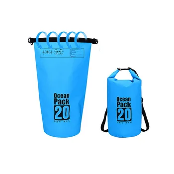 

5L 10L15L 20L Outdoor Water Bag Camping Drifting Swimming Storage Waterproof Bag PVC Clip Mesh Waterproof Bucket bag