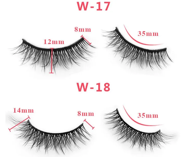 5pairs 3D Mink Eyelashes Natural False Eyelashes Children's stage Dramatic Volume Fake Eyelashes Makeup Eyelashes - Цвет: w-18