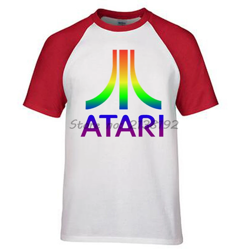 WHITERED ATARI мужская футболка мужская Футболка с рукавами реглан брендовая летняя модная мужские топы футболки подарок - Color: WHITERED