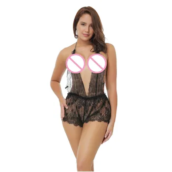 

Women Sexy Lingerie Sleepwear Lace Perspective Backless Mesh Sheer Robes Terry Lace Belt Dress bielizna nocna sexy #C