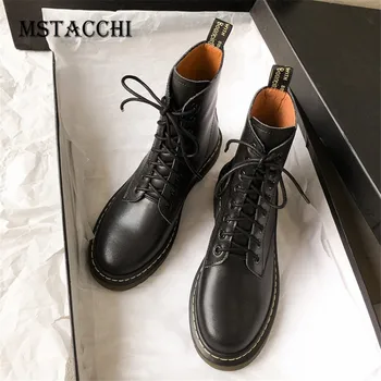 

MStacchi New Ankle Boots Women Heart-Shaped Winter Shoes Woman Round Toe Boots Ladies Black Patent Leather Boot zapatos de mujer