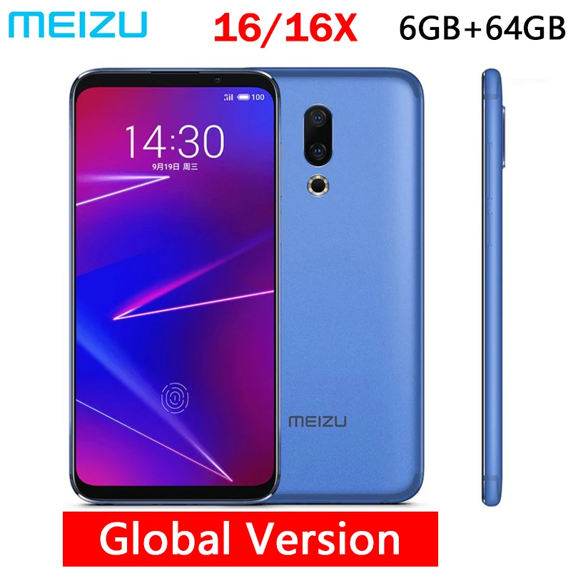 Оригинальный Meizu 16 16X Global 64 ГБ rom мобильный телефон Snapdragon 710 четыре ядра 6 0 дюймов