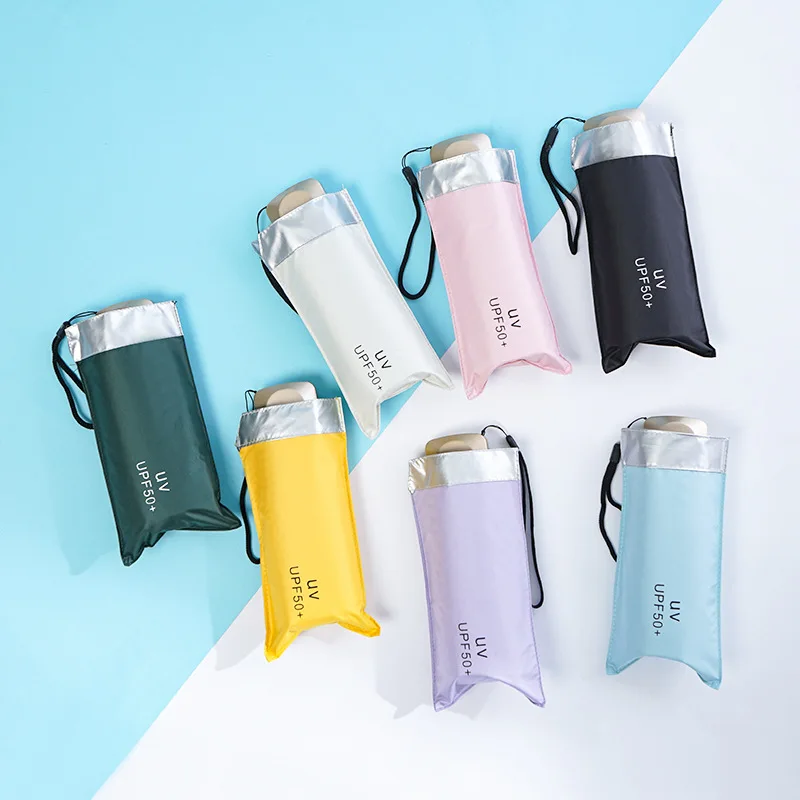 Зонтик плоский в пятерку из титана и серебра для защиты от дождя зонт солнца