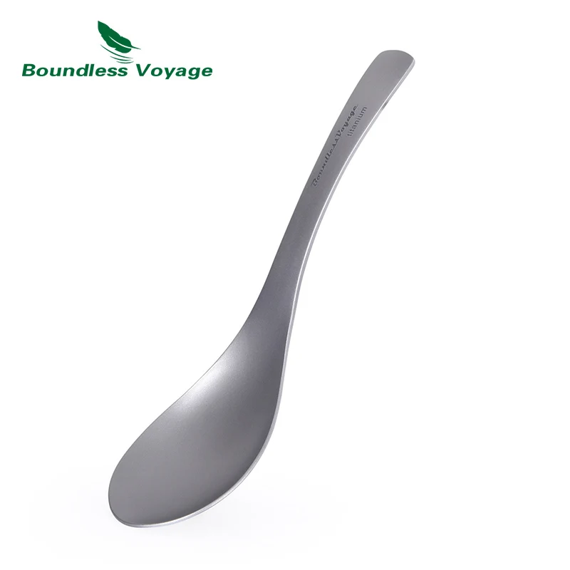 

Boundless Voyage Titanium Soup Spoon Meal Rice Ladle Outdoor Household Ti Tableware