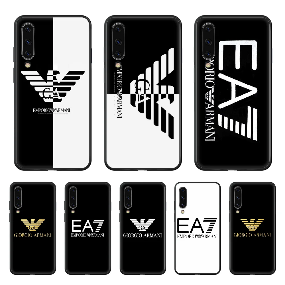

A-Armani Luxury Authentic Phone case hull For Samsung Galaxy A 50 51 20 71 70 40 30 10 E 4G S black cell cover 3D Etui tpu