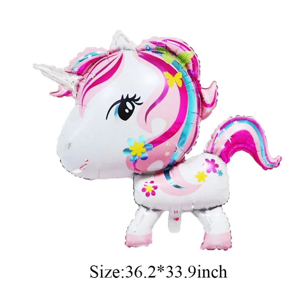 1pc unicorn 1 4D сборные воздушные шары из фольги в виде динозавра, шары в виде единорога для детей на день рождения, вечерние шары в виде животных - Цвет: 1pc unicorn 1