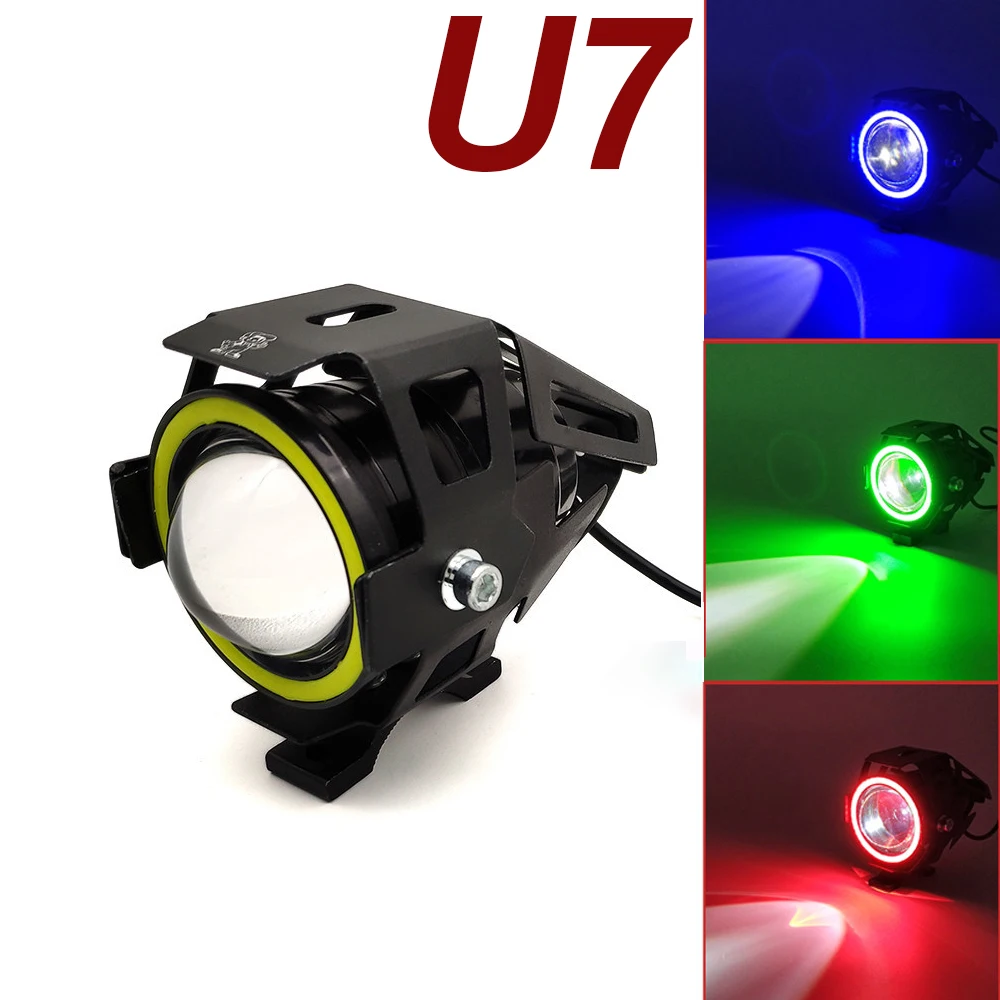 

U7 LED Light Motorcycle Angel Eyes Headlight Spotlights Auxiliary Bright Fog Light For Honda CB R650F 650F VFR 750 800 VTR1000F