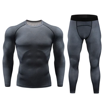 

2019 New Thermal Underwear Sets Men Brand Compression Anti-microbial Stretch Men's Thermo Underwear Male Warm Long Johns For Men