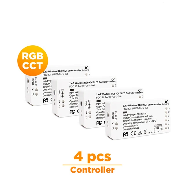 DC12-24V RGB+ ССТ/rgbw Zigbee умный светодиодный полосы Управление; голос Управление работать с эхо плюс smartThings ZIGBEE 3,0 концентратор - Цвет: 4 Pcs RGB CCT