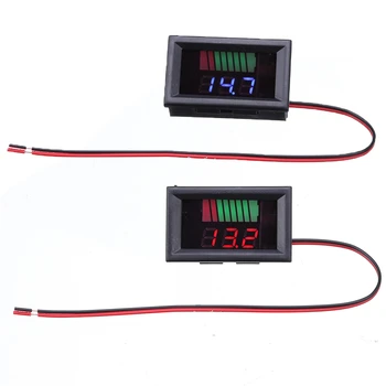 

12V Car Lead Acid Battery Charge Level Indicator Battery Tester Capacity Meter Dual LED Tester Digital Voltmeter Accessory