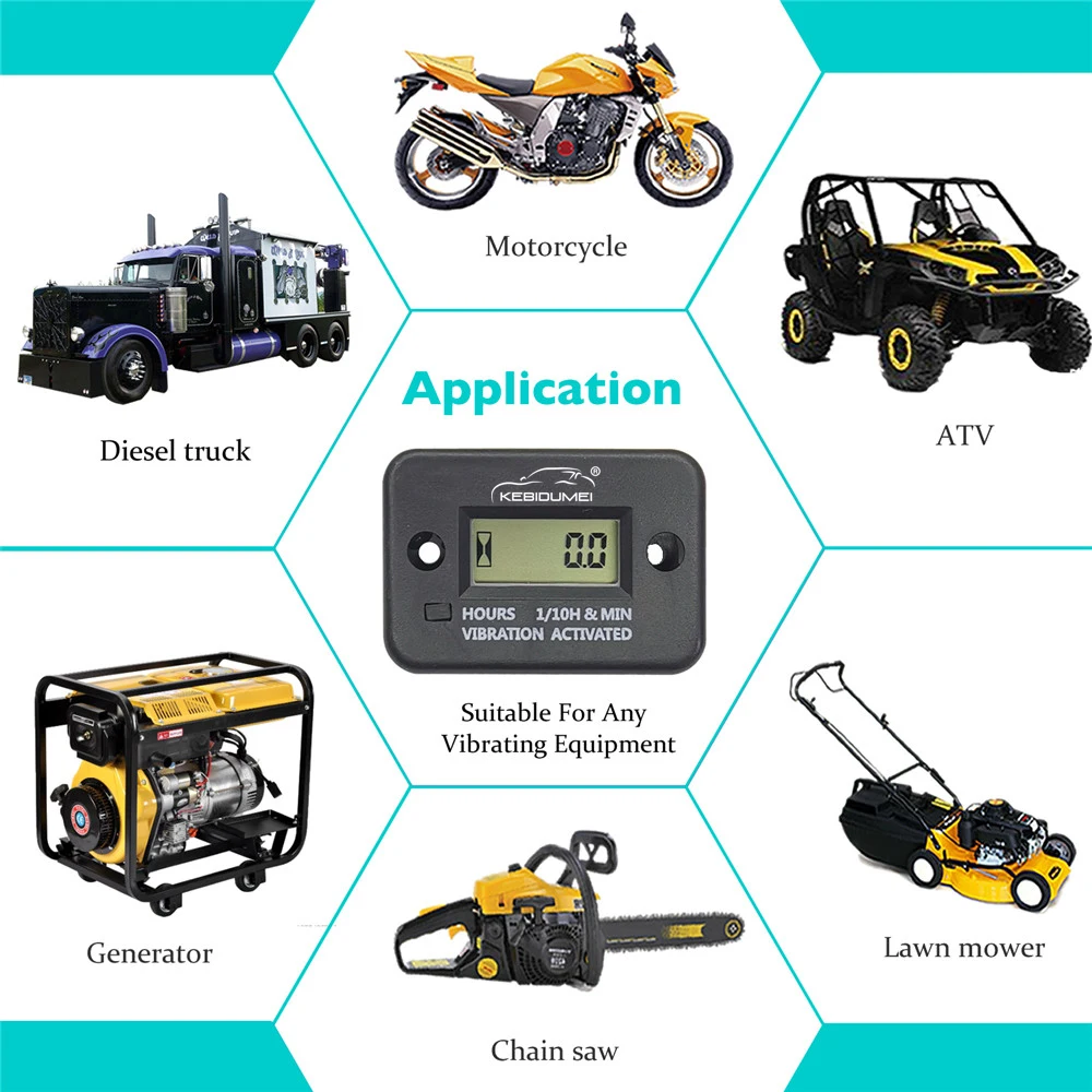 4 Stck Kabelloser LCD Digital Vibrations-Stundenzhler Fr Motorrad & Co.  Bmw Motorrad Uhr
