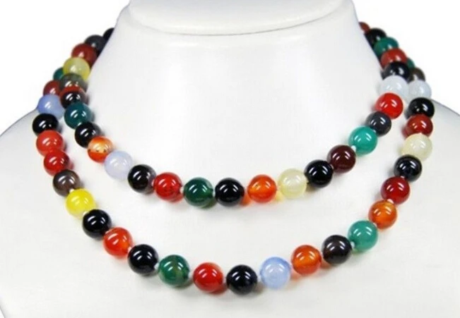 DYY 915+++ Новая мода 10 мм натуральный Многоцветный Ожерелье 36"