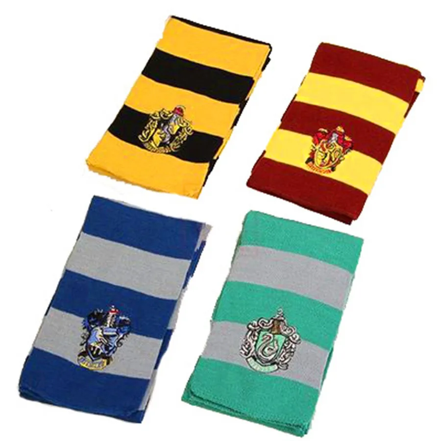 Хлопок hp Potter Косплей мягкий шарф hp фильм шарфы косплей игрушки хлопок вышитые полосатые персональные вязаные шарфы подарки игрушки