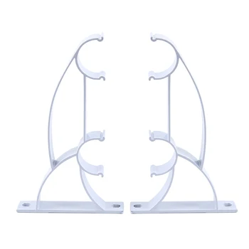 

2pcs Curtain Poles Metal Curtain Rod Pole Drapery Bracket Holder Durable Base Rod Pole Curtain Accessories Home Decor