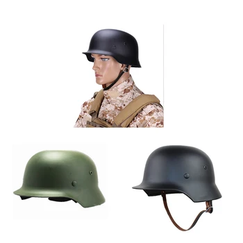 

Durable New WW2 German Elite M35 Steel Helmet CS Army Luftwaffe Steel Helmet Military Training Outdoor Activities Safety Helmet