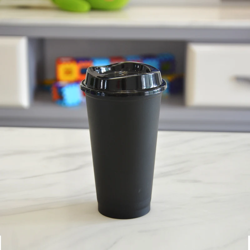 BPA free 473ml 480ml 500ml 16oz blank plain reusable plastic coffee cup  travel coffee mug hot cup hot drink cup to go