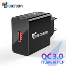 Tiegem 18 Вт Быстрая зарядка 3,0 быстрое зарядное устройство для мобильного телефона ЕС вилка настенное USB зарядное устройство адаптер для iPhone X 7 8 samsung Xiaomi huawei