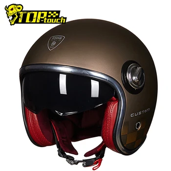 

BEON Double Visor Motorcycle Helmet Men Motocross Casco Moto Motorbike Vintage Cascos Para Moto Helmet Open Face Capacete