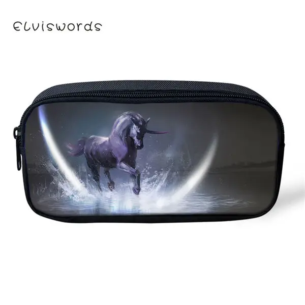 CDWX3713K ELVISWORDS пенал для детей Фэнтези лошадь sPattern студенческий ящик Kawaii животный дизайн школьные пеналы для ручек девушки косметичка - Цвет: CDWX3713K