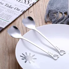 1 шт. Нержавеющая сталь сердце Форма Кофе ложки, кухонные принадлежности десерт сахар ложки для помешивания чайная посуда столовая посуда