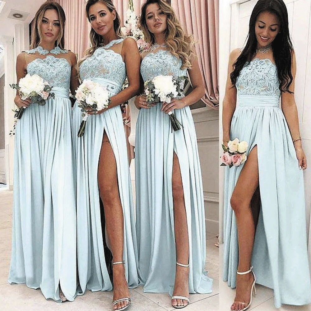 Superkimjo Vestidos De Dama De Honor Blue Bridesmaid Dresses Long A ...