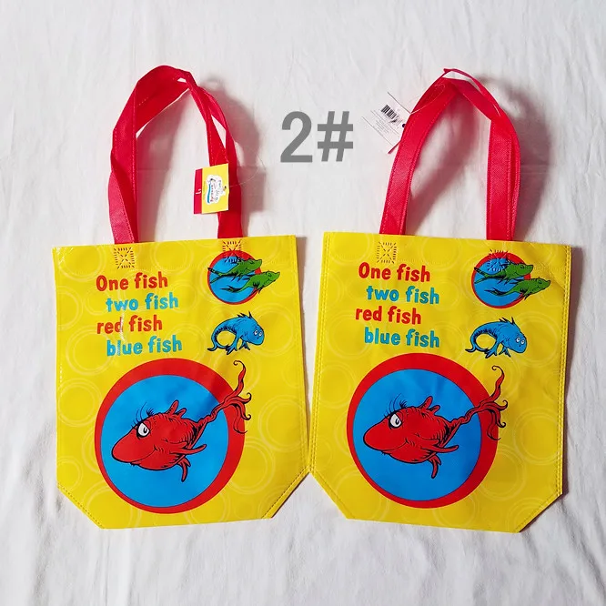 2 10 шт./лот DR. Seuss Кот в шляпе шоппер сумки для покупок печать нетканый рециркулируемый мешок нетканые ткани - Цвет: 2