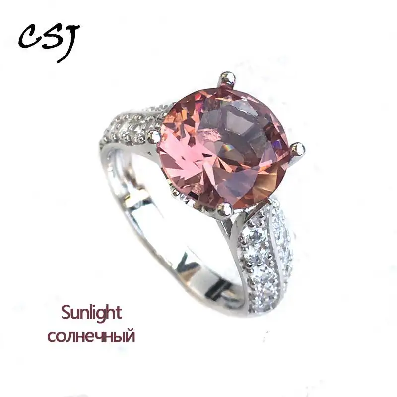 Csj Elegante Anello In Zultanite In Argento Sterling 925 Creato Regalo Di Nozze Per Donna