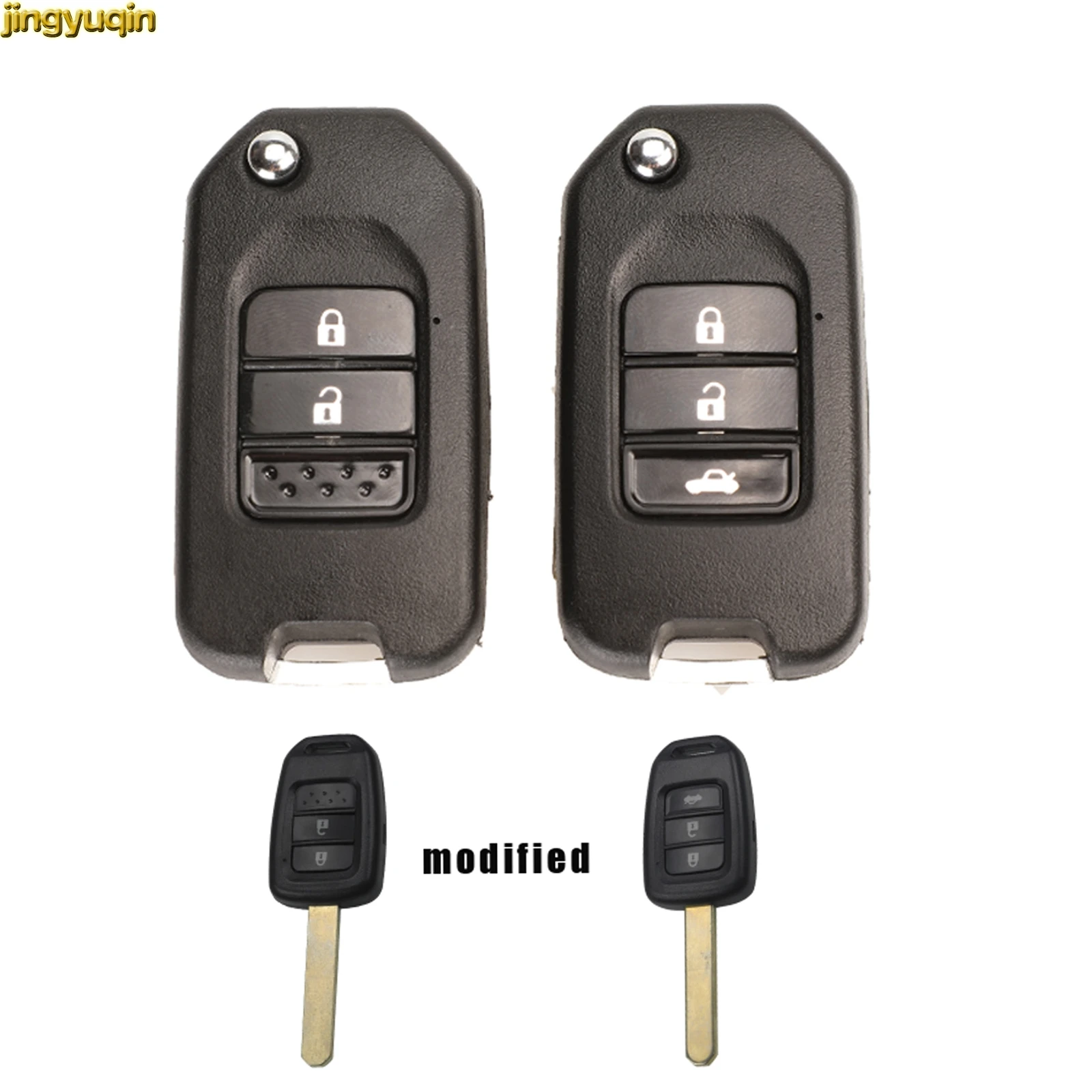 jingyuqin 2/3 Buttons Folding Flip Remote Car Key Shell Replacement For Honda GREIZ Civic City XRV Vezel Blank Case Styling | Автомобили и