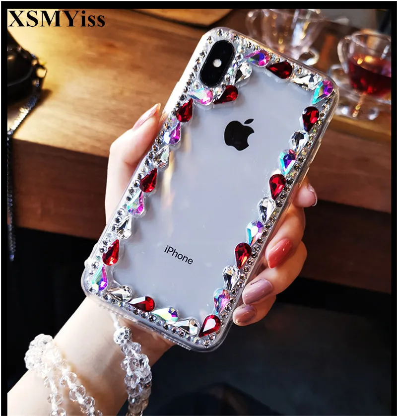 XSMYiss Роскошный чехол для iPhone XS Max XR X 7 8 6 6s Plus 5S SE 11 Pro MAX Стразы с бриллиантами |
