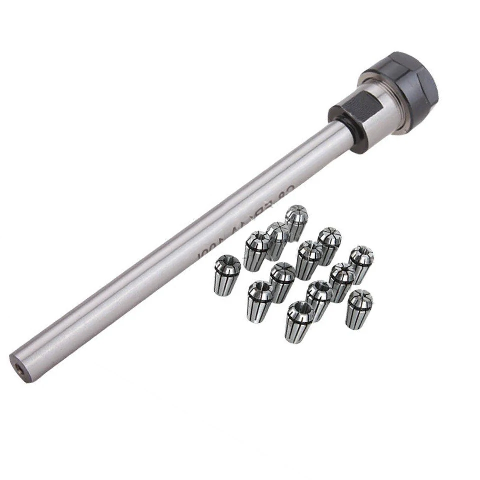 14 Pieces Straight Chuck Spring Collect Clamp C10-ER11A-100L for CNC Drilling