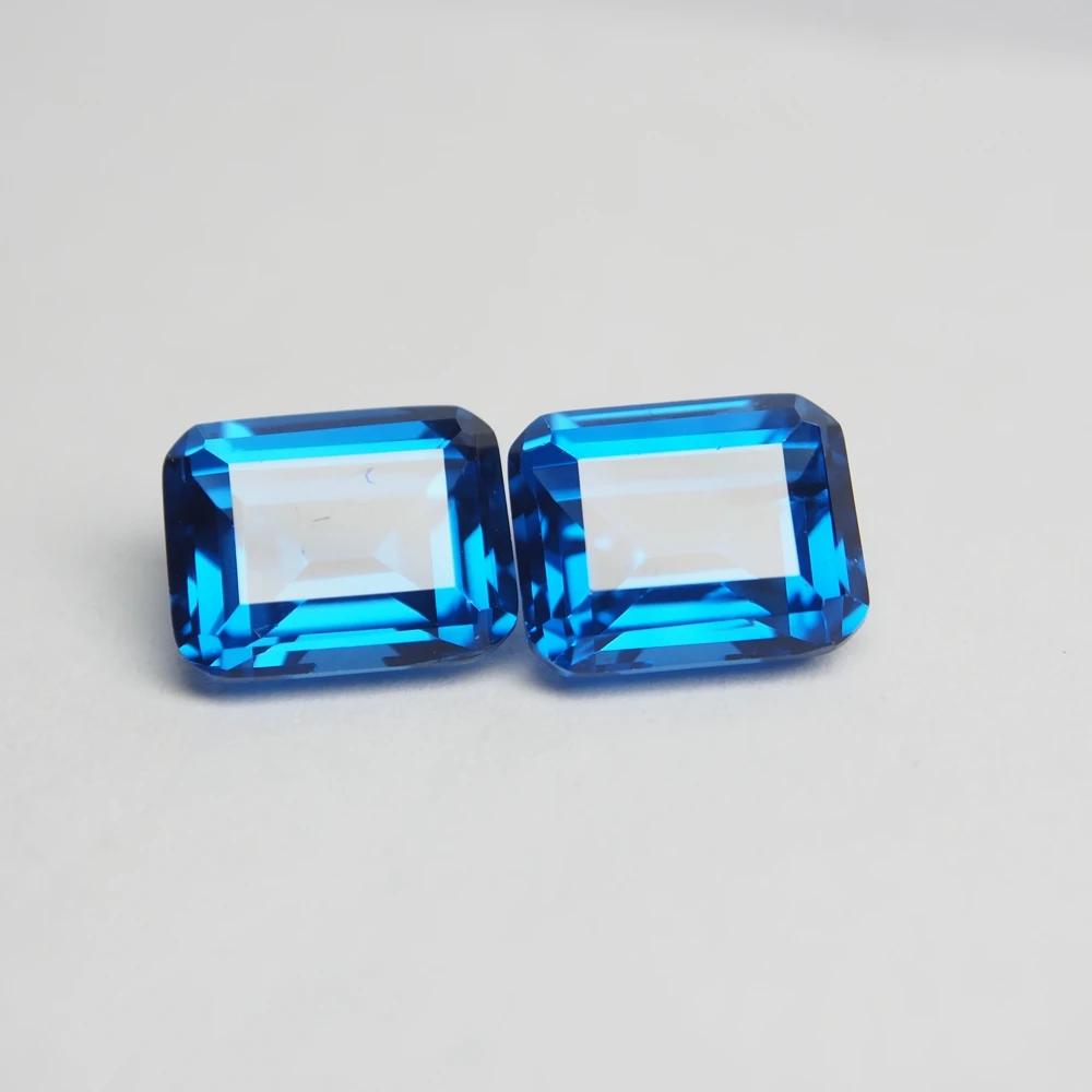 8*10mm 5 Piece /alot 4 carat hight Quality laboratory London blue topaz spine Loose Gemstone for fashion jewelry making