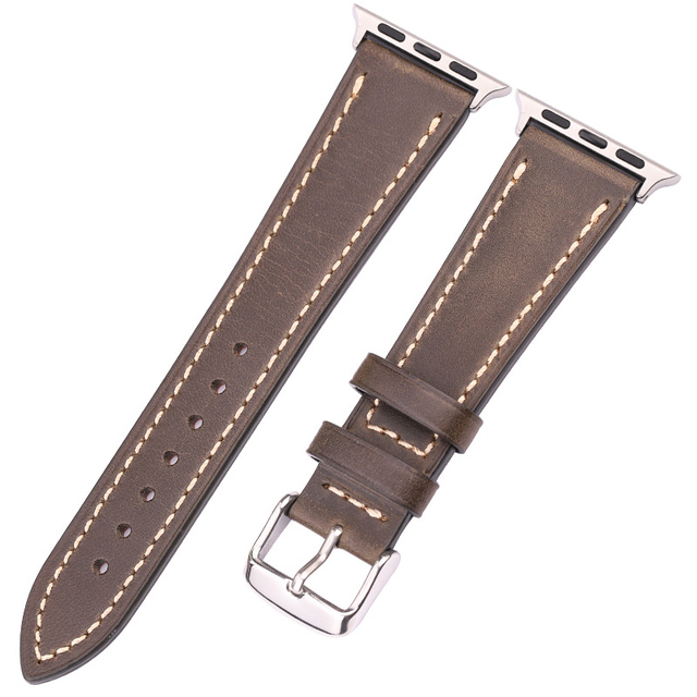 Leather Loop Bracelet Belt For Apple Watch Band Strap 44mm 42mm 40mm 38mm SE Series 6 5 4 3 2 1 Cowhide Watchbands