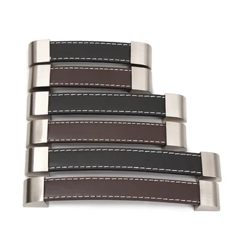 

2 Styles Zinc Alloy Leather Cabinet Handle Soft PU Leather Dresser Drawer Door Knobs Pull Vintage Furniture Hardware Fittings