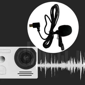 

Black External Microphone Portable Clip Action Camera Mini Wired USB Interface Hands Free Easy Install Anti Noise For Firefly 8s