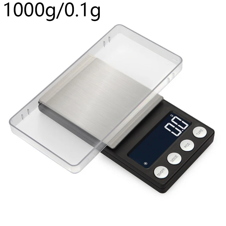 1000g 0.1g Электронный мини ЖК-дисплей цифровые весы для драгоценных камней, выполненные из 100/200/300/500g 0,01/0,1 г Высокая точность Карманный с подсветкой ювелирные изделия Вес для Кухня - Цвет: 1000g 0.1g