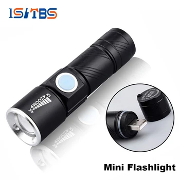 

LED Mini Flashlight XPE Chip Portable Torch Outdoor Waterproof USB Rechargeable Built-in Battery Hiking Fishing Camping Light