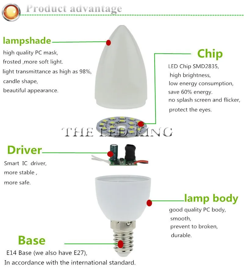 1-10 шт. E14 Светодиодный светильник для свечи AC 220 В светодиодная люстра лампы для свечей 7 Вт лампы для украшения света теплый/белый энергосберегающий