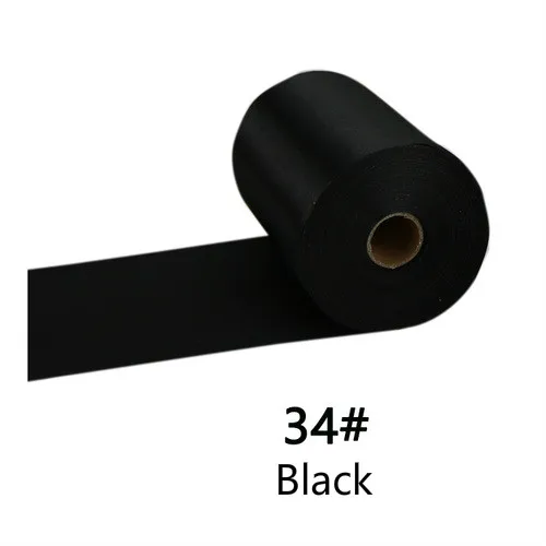 25Meters/Roll 8cm/10cm/15cm Silk Satin Ribbons DIY Wedding Chair Sashes Christmas Gift Wrapping Decoration Silk Ribbons Ruban 34-Black