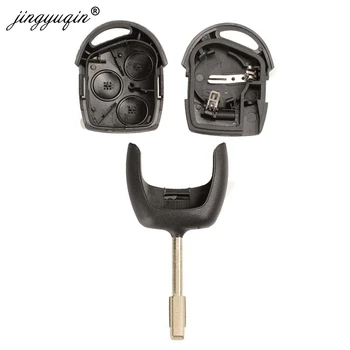 Keyforkess Shell chiave a distanza per auto a 3 pulsanti per Ford Mondeo Focus 2 3 Festiva Fiesta Transit Key Remote Case con lama FO21 HU101 - Jingyuqin Shell chiave a distanza per auto a 3 pulsanti per Ford Mondeo Focus 2