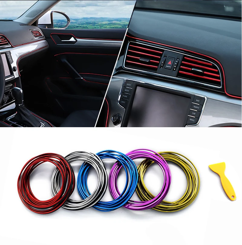 5 M Interior Mouldings Trim Car Decoration Strip Moulding Door Dashboard Strips Line For toyota camry kia | Автомобили и