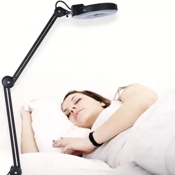 

Face Skin Care Beauty Lamp Cold Light Lamp 5xMagnifying Lighted Lamp Black Desk Magnifier Light Lamp With Clamp Facial Care Tool