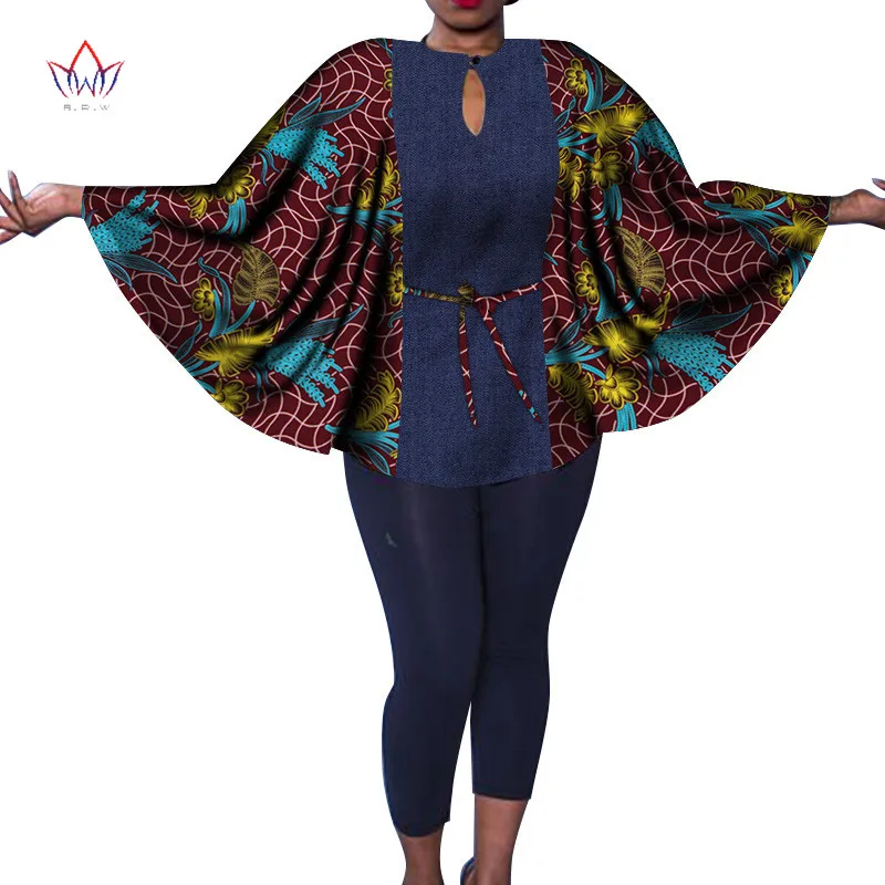 Африканский женский Bazin Riche Dashiki шаль Топ Дашики Африканский принт Топы рубашка размера плюс M-6XL Женская шаль аксессуары для одежды SP035