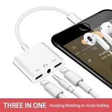 3 5mm Headphone Jack Adapter 3 in 1 Audio and Charge Headphone Splitter for Phone iPhone12 11Pro X 8 7Plus