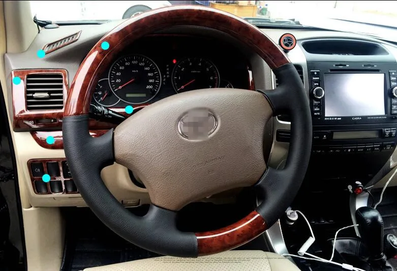 

Для TOYOTA Prado 2003-2006 2007-2009 роскошная деревянная хромированная декоративная рамка для салона автомобиля Накладка для автомобиля Стайлинг авто аксессуары