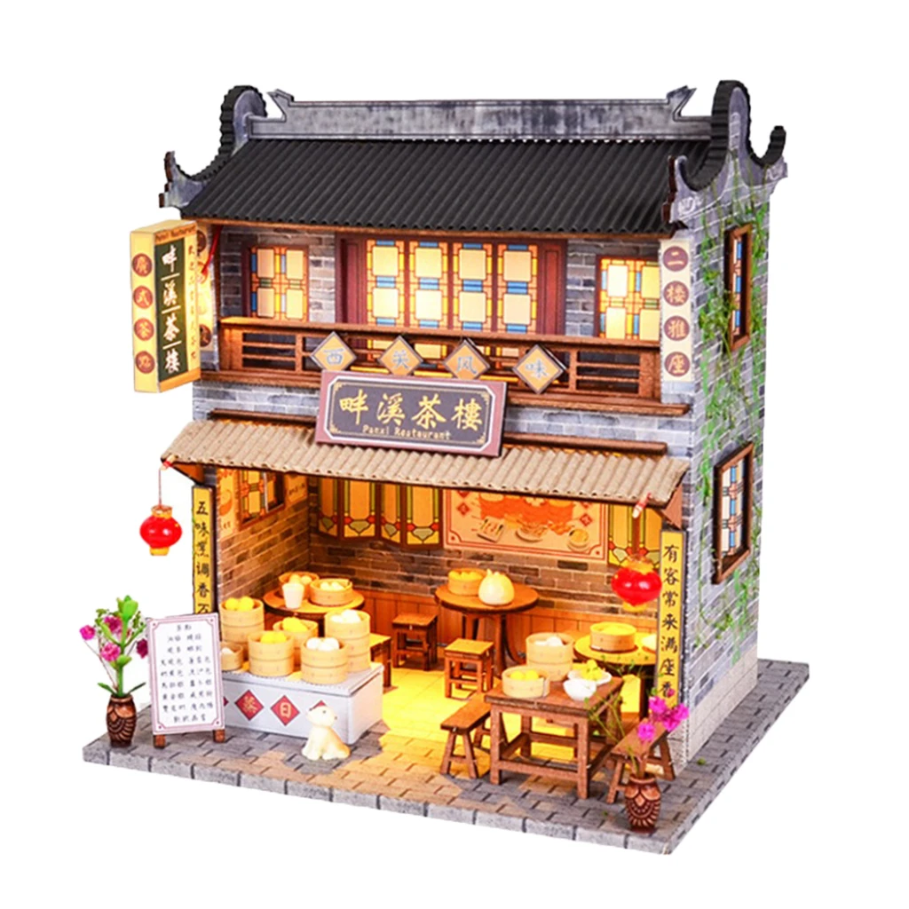 Leuren oriëntatie hoe vaak 1/24 Diy Mini Huis Handgemaakte Gemonteerd Speelgoed Poppenhuis Chinese  Theehuis Miniatuur Huis Model Verjaardag Cadeaus Voor Jongens En Meisjes| Poppenhuis| - AliExpress